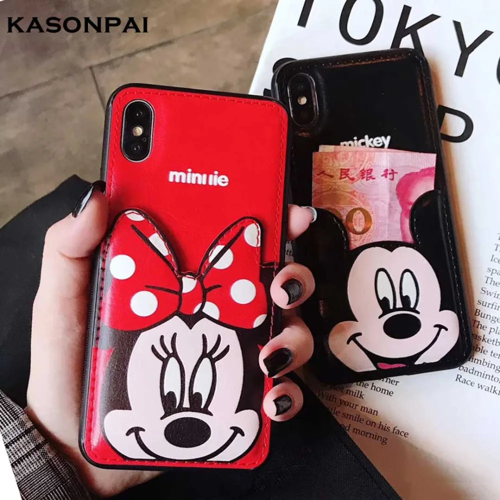 Cartoon Cute Mickey Mini Card Pocket Phone Cases For iphone 8 6S 7 6 plus Funny Leather Soft Case For iPhone XS Max XR X Cuque
Cartoon Cute Mickey Mini Card Pocket Phone Cases For iphone 8 6S 7 6 plus Funny Leather Soft Case For iPhone XS Max XR X Cuque
