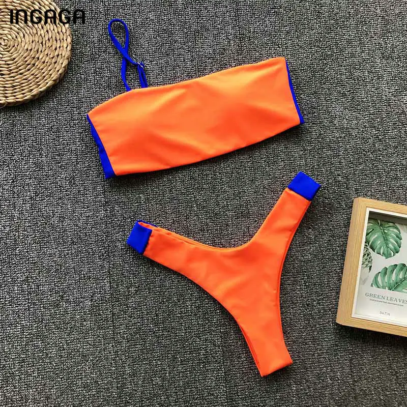 INGAGA Thong Bikini 2019 micro Swimwear Women One Shoulder Swimsuits Solid Patchwork Bathing Suits Push Up Brazilian Bikinis
INGAGA Thong Bikini 2019 micro Swimwear Women One Shoulder Swimsuits Solid Patchwork Bathing Suits Push Up Brazilian Bikinis