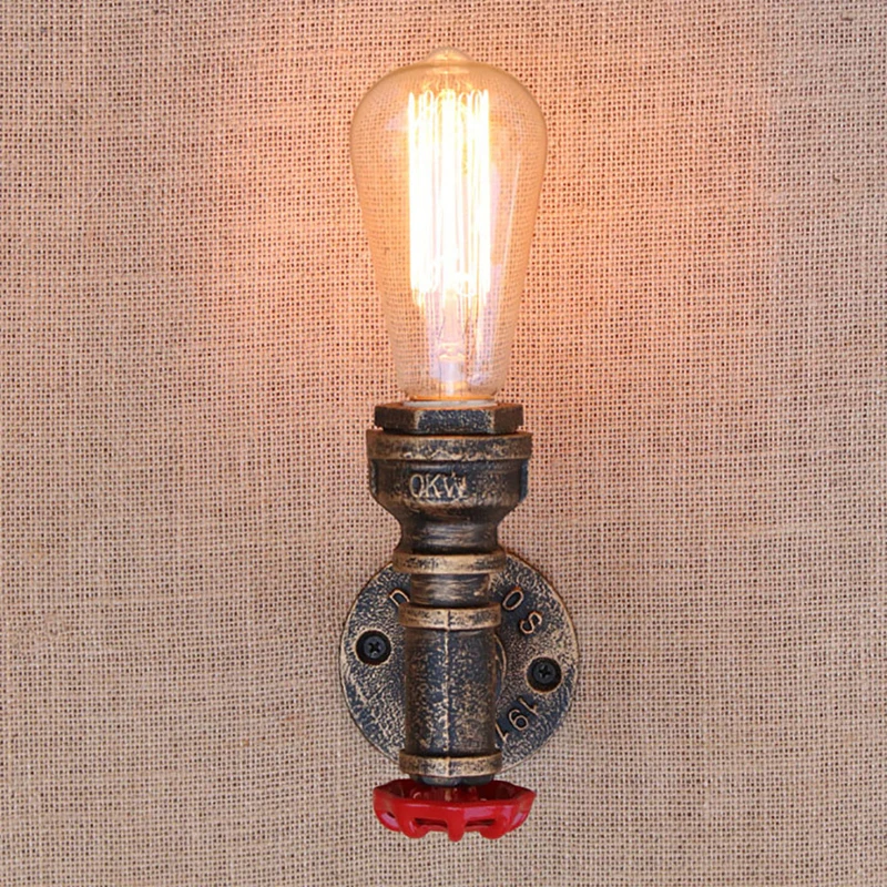 Steam punk Loft Industrial iron rust Water pipe retro wall lamps Vintage E27 LED sconce wall lights for living room bedroom bar
Steam punk Loft Industrial iron rust Water pipe retro wall lamps Vintage E27 LED sconce wall lights for living room bedroom bar