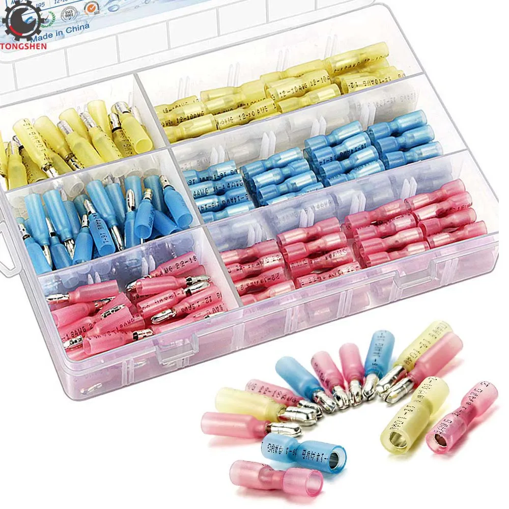 132PCS Heat Shrink Bullet Connectors Heat Shrink Terminal Insulated Butt Electrical Splice Wire Connectors Wire Splice Connector
132PCS Heat Shrink Bullet Connectors Heat Shrink Terminal Insulated Butt Electrical Splice Wire Connectors Wire Splice Connector