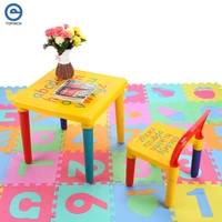 ABC Alphabet Plastic Table and Chair Set For Kid/Children Furniture Sets Dinner Picnic Desk Seat Furniture image