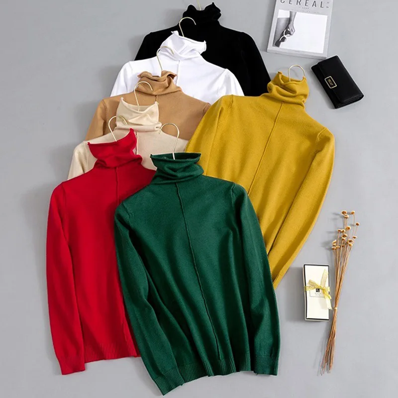 ONLYSVTER Pile Collar Women Turtleneck Sweater Autumn Winter Slim School Girl Pullover Sweaters Long Sleeve Flat Knit Jumper
ONLYSVTER Pile Collar Women Turtleneck Sweater Autumn Winter Slim School Girl Pullover Sweaters Long Sleeve Flat Knit Jumper
