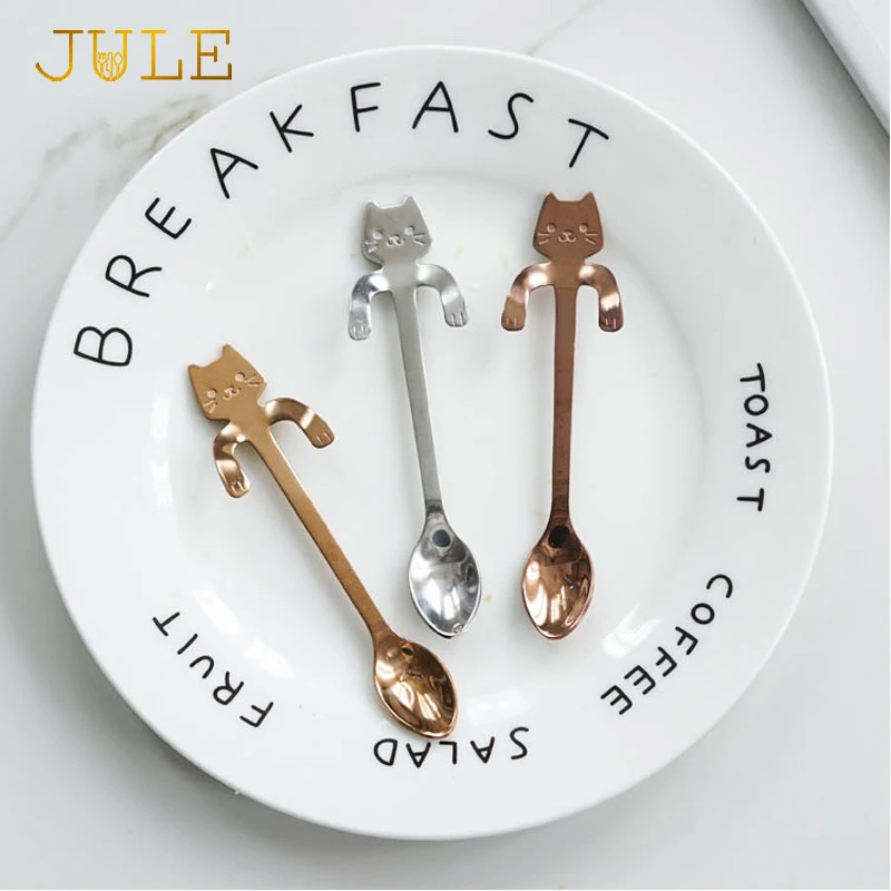 4pcs/lot Cat coffee spoon set stainless steel dessertspoon Mini ice cream candy small teaspoon Kitchen Accessories tableware 
4pcs/lot Cat coffee spoon set stainless steel dessertspoon Mini ice cream candy small teaspoon Kitchen Accessories tableware