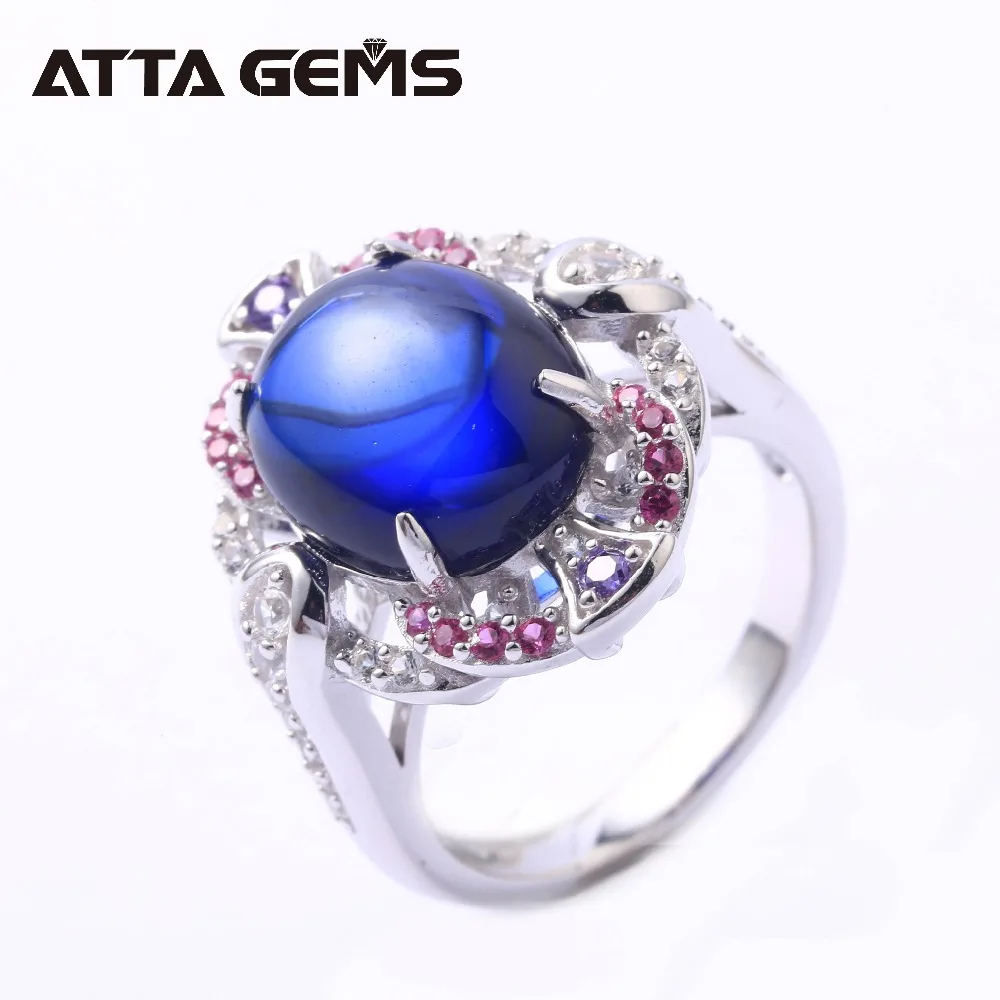 Cabochon Sapphire Solid Sapphire Sterling Silver 7.02 Carats Created Sapphire Classic Style Fine Jewelry Brand Women's Rings
Cabochon Sapphire Solid Sapphire Sterling Silver 7.02 Carats Created Sapphire Classic Style Fine Jewelry Brand Women's Rings