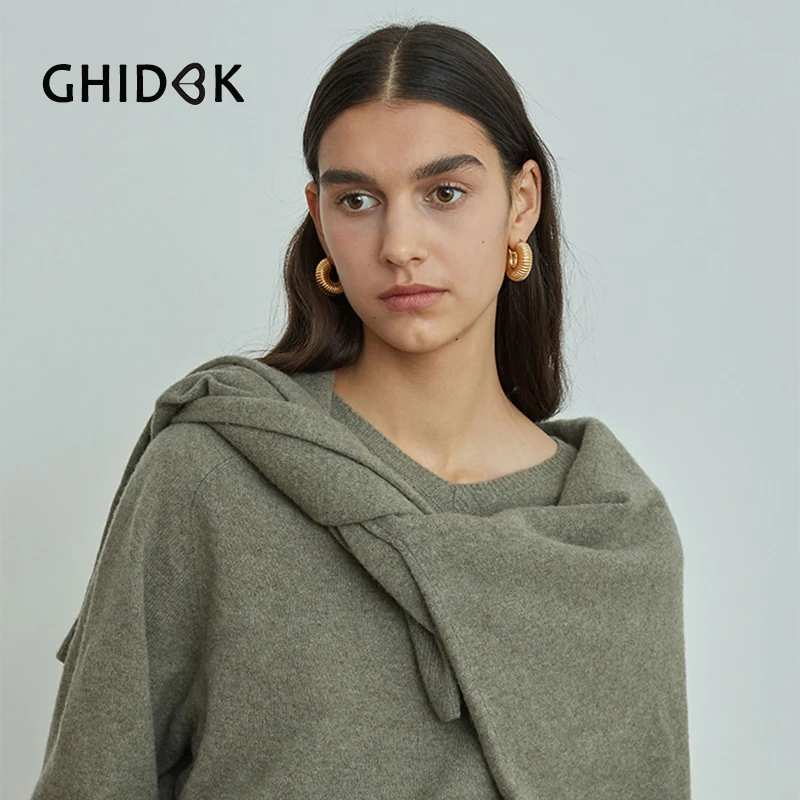 GHIDBK маленькие золотые текстура массивные серьги кольца для женщин заявление