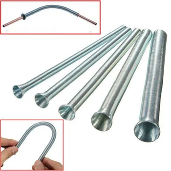 5Pcs (21cm) Spring Bending Tube Pipe Bender 1/4\" 5/16\" 3/8\" 1/2\" 5/8\" Silver Set