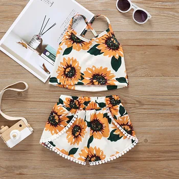 2019 Baby Girls Sunflower Printed Sleeveless Top + Dress 2PC Outfits Children Fashion Clothes set Choose sizes
2019 Baby Girls Sunflower Printed Sleeveless Top + Dress 2PC Outfits Children Fashion Clothes set Choose sizes