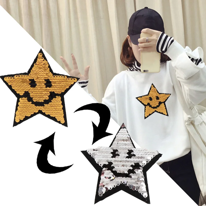 Sew On Five-pointed Stars Clothes Patches Applique Crafts DIY MIX Color Reversible Change Color NEW Shiny 1PC Sequins
Sew On Five-pointed Stars Clothes Patches Applique Crafts DIY MIX Color Reversible Change Color NEW Shiny 1PC Sequins