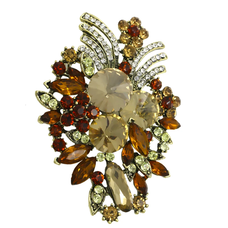 baiduqiandu Brand Large Size Vintage Coffee Color Crystal Plant Brooch Pins for Women in Antique Brass Color Plated
baiduqiandu Brand Large Size Vintage Coffee Color Crystal Plant Brooch Pins for Women in Antique Brass Color Plated
