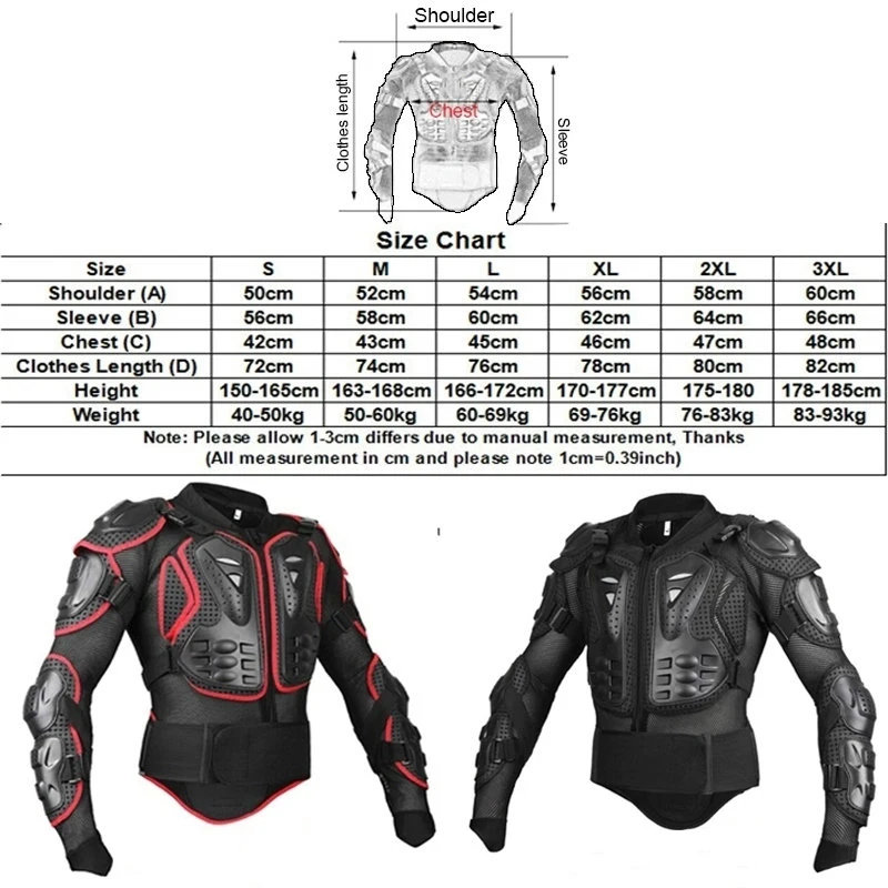 motorcycle jackets size_ -