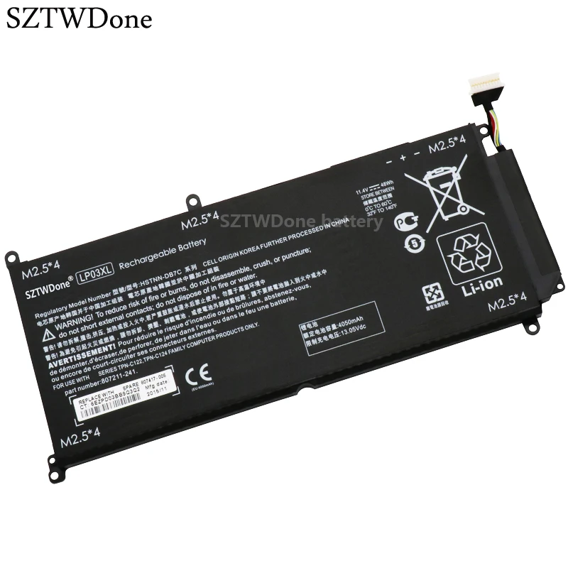 SZTWDone LP03XL Laptop battery for HP Envy 15-AE 15-AE021TX 15-AE122TX HSTNN-DB6X HSTNN-DB7C TPN-C121 TPN-C122 TPN-C124 
SZTWDone LP03XL Laptop battery for HP Envy 15-AE 15-AE021TX 15-AE122TX HSTNN-DB6X HSTNN-DB7C TPN-C121 TPN-C122 TPN-C124