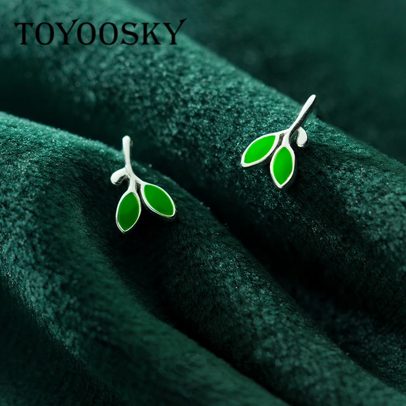 100% Real 925 Sterling Silver Vintage Enamel Leaves Green Color Stud Earrings For Girls Women Brand European Jewelry Gift
100% Real 925 Sterling Silver Vintage Enamel Leaves Green Color Stud Earrings For Girls Women Brand European Jewelry Gift
