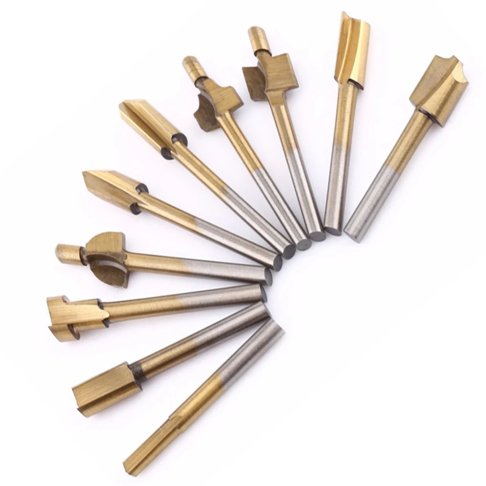 Pcs Set Box Mm Hss Titanium Router Bits Wood Cutter Pcs Set Box Mm Hss Titanium Router Bits Wood Cutter
