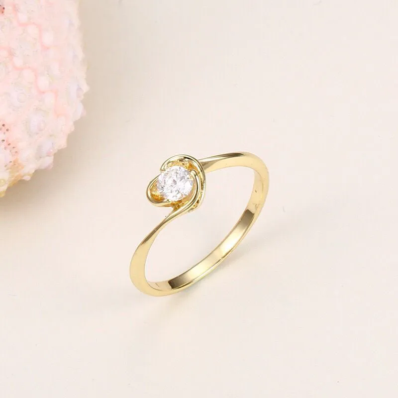 MxGxFam 14 k Light Gold Color CZ Tiny Ring for Women Single Clear Stone Good Quality
MxGxFam 14 k Light Gold Color CZ Tiny Ring for Women Single Clear Stone Good Quality