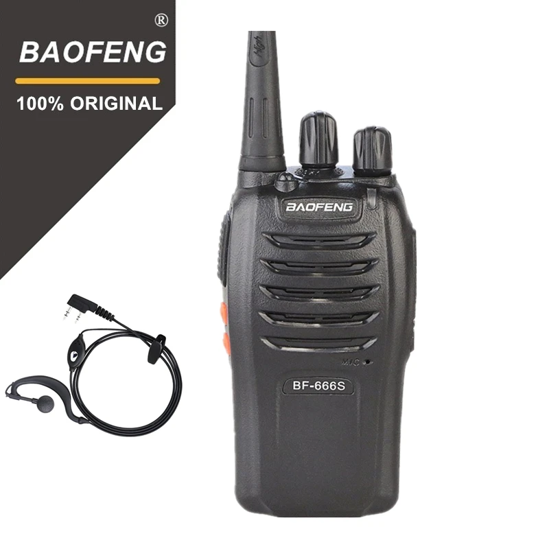 

100% Baofeng BF-666s Walkie Talkie 16CH Practical Two Way Radio UHF 400-470MHZ Portable Ham Radio 5W Flashlight Programmable