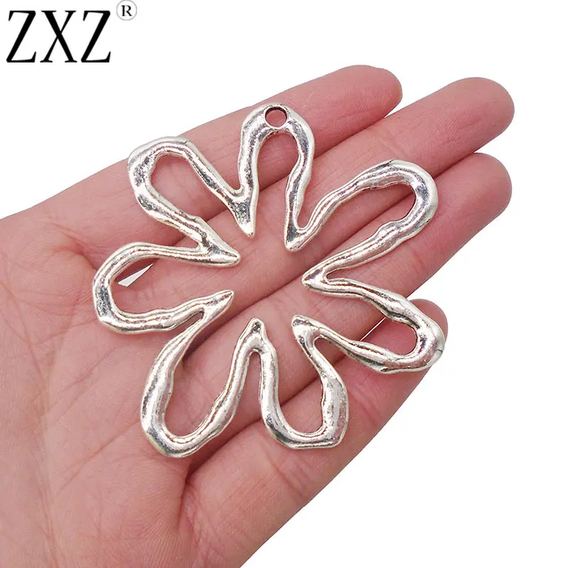 ZXZ 2pcs Large Antique Silver Tone Hollow Open Flower Charms Pendants for Necklace Jewelry Making Findings 65x61mm
ZXZ 2pcs Large Antique Silver Tone Hollow Open Flower Charms Pendants for Necklace Jewelry Making Findings 65x61mm