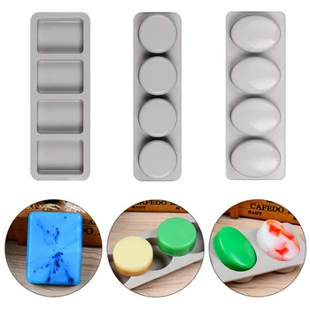 4 Hole Oval/Round/Rectangle Shaped Silicone Soap Mold Handmade Soap Making Forms 3D Mould Fun Gifts Portable Hand Making Tools
4 Hole Oval/Round/Rectangle Shaped Silicone Soap Mold Handmade Soap Making Forms 3D Mould Fun Gifts Portable Hand Making Tools