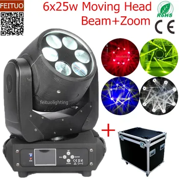 4pcs+flightcase Super Power Beam 6x25W RGBW Moving Head Light Clay Paky Zoom Wash Mobile Head Beam Disco Stage Party Lighting
4pcs+flightcase Super Power Beam 6x25W RGBW Moving Head Light Clay Paky Zoom Wash Mobile Head Beam Disco Stage Party Lighting