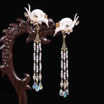 FORSEVEN 1 Pair Vintage Swallow Long Tassel Hair Pins Headpieces Ancient Chinese Hanfu Wedding Dress Hair Jewelry Accessories
FORSEVEN 1 Pair Vintage Swallow Long Tassel Hair Pins Headpieces Ancient Chinese Hanfu Wedding Dress Hair Jewelry Accessories