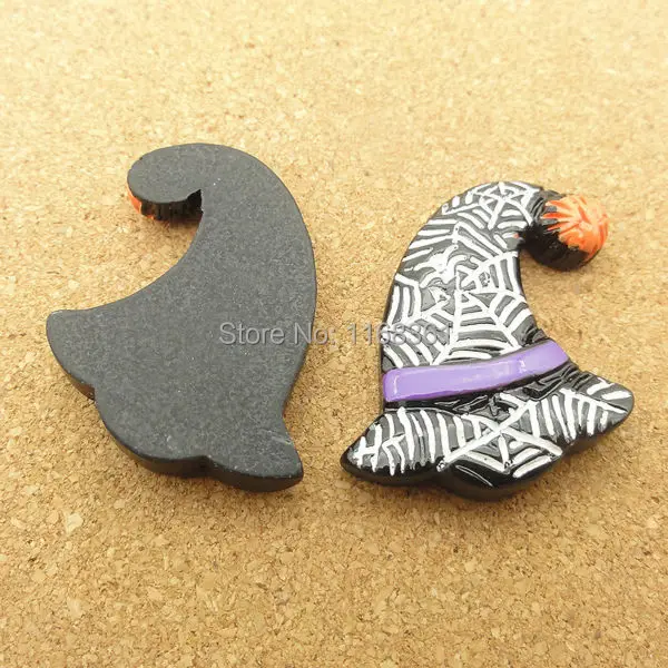 1pcs/lot resin flat back Halloween spider hat 27mm Cabochons Hair Bow Center DIY Christmas decration C118-7