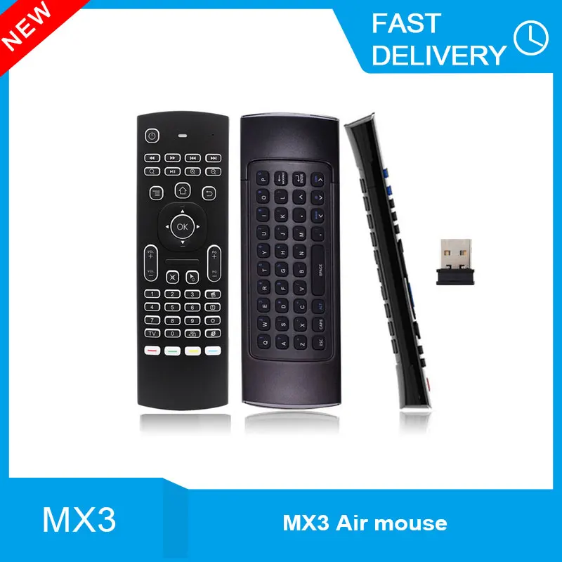 MX3 Fly Air Mouse Remote Control 2.4G Backlight Wireless Keyboard IR Learning MX3 Pro Backlit For Android TV Box English Version
MX3 Fly Air Mouse Remote Control 2.4G Backlight Wireless Keyboard IR Learning MX3 Pro Backlit For Android TV Box English Version