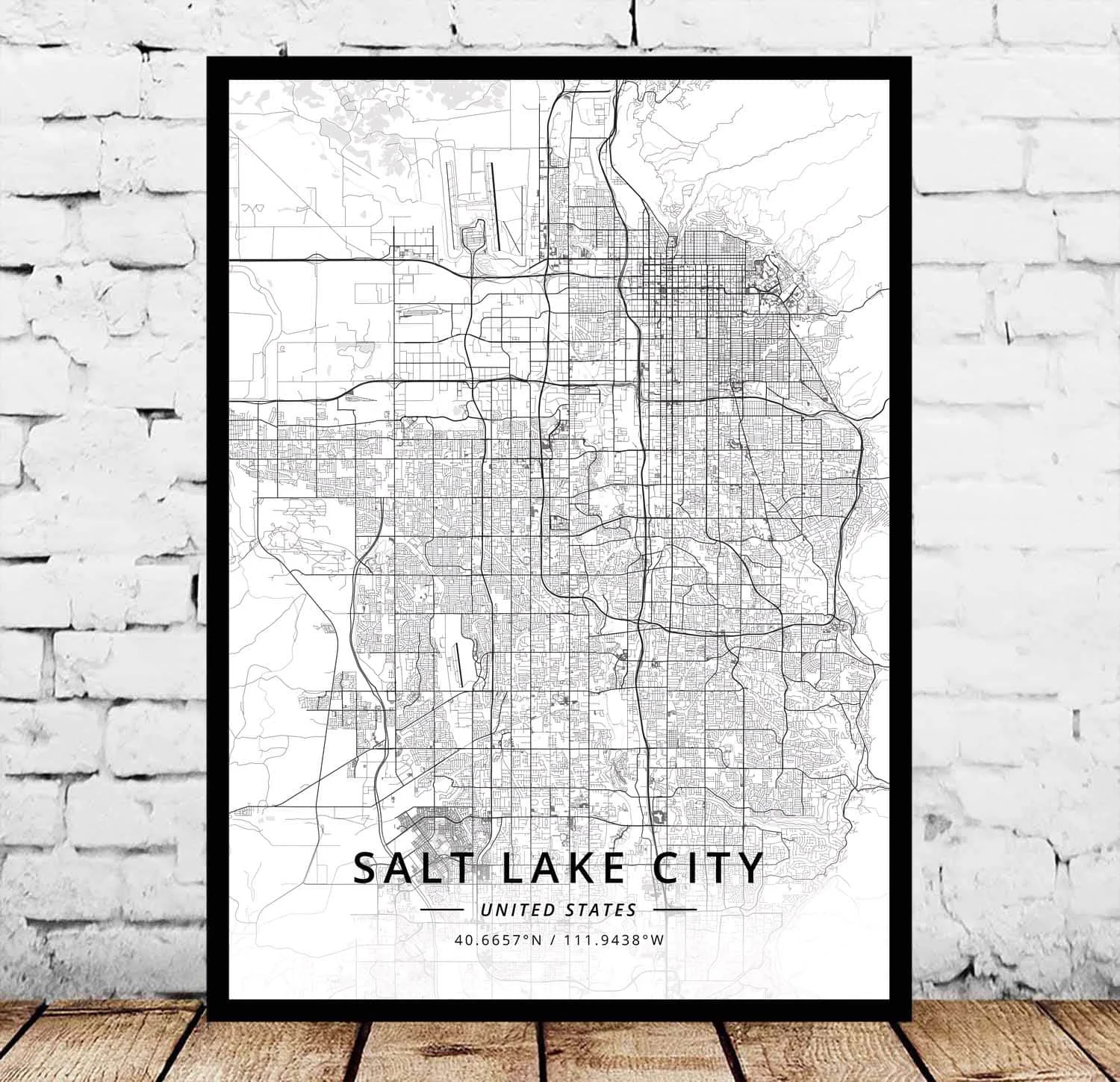 Salt Lake City US Map Poster | Дом и сад