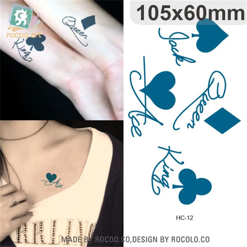 Body Art waterproof temporary tattoos paper for women and Couples 3d Playing cards design small tattoo sticker Wholesale HC-12
Body Art waterproof temporary tattoos paper for women and Couples 3d Playing cards design small tattoo sticker Wholesale HC-12