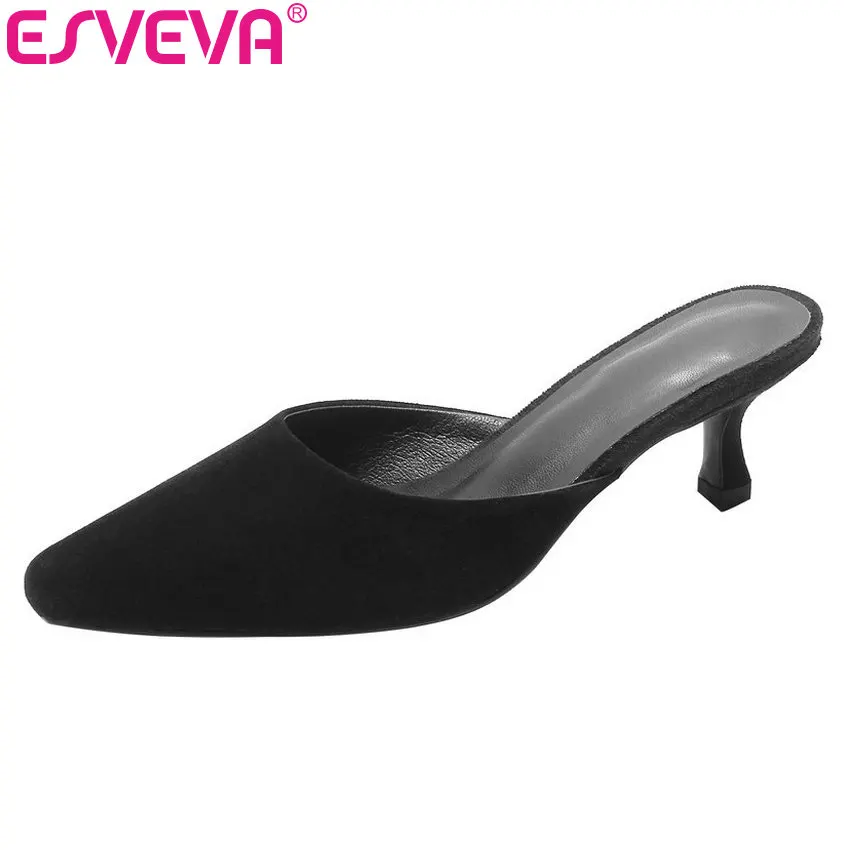 ESVEVA 2019 Women Shoes Cow Suede +PU Thin Med Heel Pointed Toe Slingback Elegant Ladies Pumps Elegant Summer Size 34-39
ESVEVA 2019 Women Shoes Cow Suede +PU Thin Med Heel Pointed Toe Slingback Elegant Ladies Pumps Elegant Summer Size 34-39