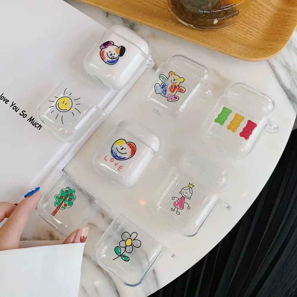 Cute Cartoon Rainbow Bear Sun Flower Soft PVC Case for Apple Airpods 1 2 Bluetooth Wireless Earphone Cover Silicon Headphone Box
Cute Cartoon Rainbow Bear Sun Flower Soft PVC Case for Apple Airpods 1 2 Bluetooth Wireless Earphone Cover Silicon Headphone Box