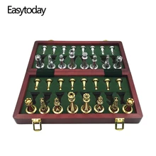 Easytoday Metal Glossy Golden And Silver Chess Pieces Solid Wooden Folding Chess Board High Grade Professional Chess Games Set
Easytoday Metal Glossy Golden And Silver Chess Pieces Solid Wooden Folding Chess Board High Grade Professional Chess Games Set