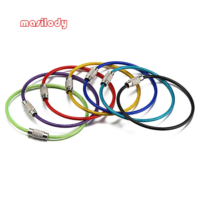 100pcs/Lot Stainless Steel Keyring Multifunction Key Ring Colorized PVC Outer Steel Wire Ring Baggage Tags Metal Circle Keyrings
100pcs/Lot Stainless Steel Keyring Multifunction Key Ring Colorized PVC Outer Steel Wire Ring Baggage Tags Metal Circle Keyrings