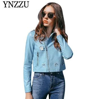 YNZZU 2019 New chic Winter short PU Women's Leather Jacket Flowers zips long sleeve causal ladies coat Solid sweet Outwear YO816
YNZZU 2019 New chic Winter short PU Women's Leather Jacket Flowers zips long sleeve causal ladies coat Solid sweet Outwear YO816