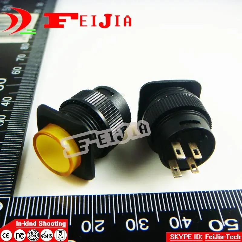R16-504BD With LED Yellow 1A/250V 4Pin Non Self-locking Push Button Switch (Self reset switch) 10Pcs/lot
R16-504BD With LED Yellow 1A/250V 4Pin Non Self-locking Push Button Switch (Self reset switch) 10Pcs/lot
