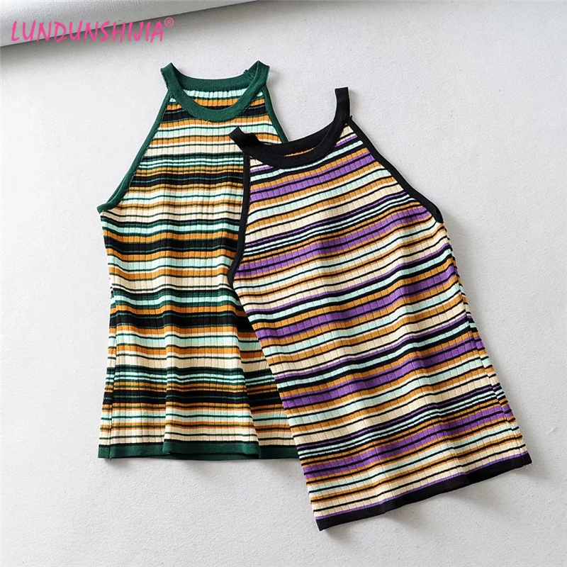 LUNDUNSHIJIA Contrast Color Stripe Basic Tank Top Women Slim Off-shoulder Camisole 2019 Summer Female Tanks Tops Vest
LUNDUNSHIJIA Contrast Color Stripe Basic Tank Top Women Slim Off-shoulder Camisole 2019 Summer Female Tanks Tops Vest