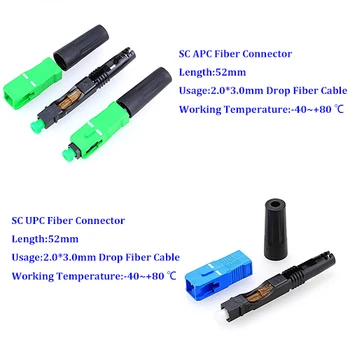 200 Pieces SC APC/UPC 52MM Fast Fiber Connector FTTH Cold Connector for Fiber Adapter SC,Drop Fiber,Patch Cord,Splitter
200 Pieces SC APC/UPC 52MM Fast Fiber Connector FTTH Cold Connector for Fiber Adapter SC,Drop Fiber,Patch Cord,Splitter