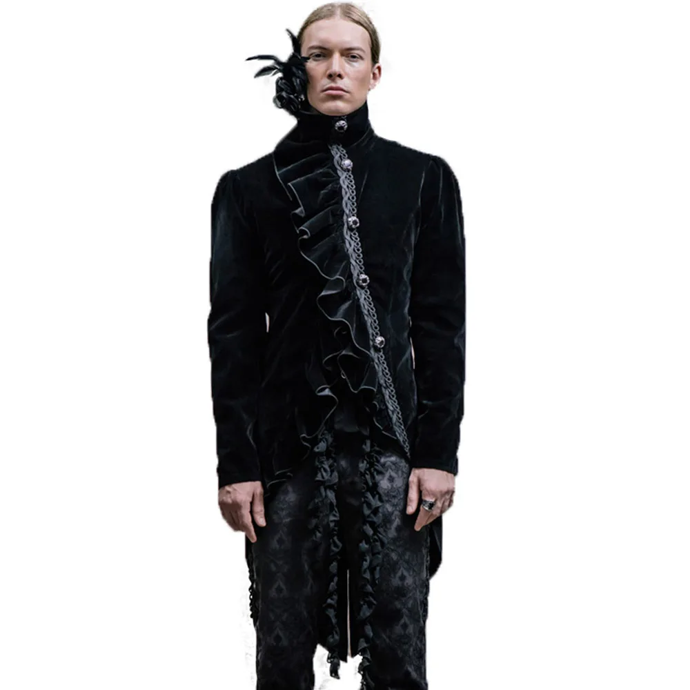 Steam Punk Gothic Palace Winter Asymmetric Men's Coat Single Breasted Wool Dovetail Jackets With Feathers Slim Fit Outwear
Steam Punk Gothic Palace Winter Asymmetric Men's Coat Single Breasted Wool Dovetail Jackets With Feathers Slim Fit Outwear