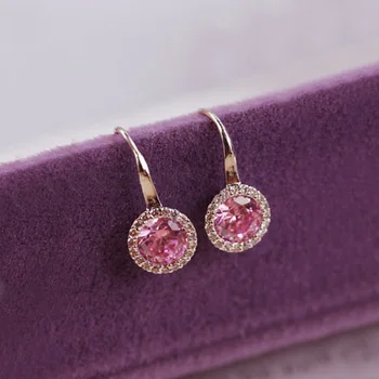 Fashion Sparkling Cute Sweet Lemon yellow Stone Drop Earrings Round Pink CZ Crystal Small Hook Earrings Women Jewelry
Fashion Sparkling Cute Sweet Lemon yellow Stone Drop Earrings Round Pink CZ Crystal Small Hook Earrings Women Jewelry