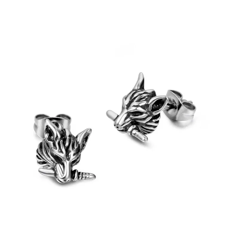 Wolf's Head Titanium Steel Stud Earrings Retro Punk Street Earrings for Men and Women Sword in Mouth Hyperbole Jewelry
Wolf's Head Titanium Steel Stud Earrings Retro Punk Street Earrings for Men and Women Sword in Mouth Hyperbole Jewelry