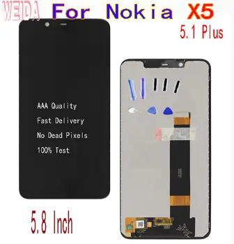 For Nokia X5 LCD Display Touch Screen Digitizer Assembly For NOKIA 5.1 Plus TA-1102 TA-1105 TA-1108 TA-1109 TA-1112 Display
For Nokia X5 LCD Display Touch Screen Digitizer Assembly For NOKIA 5.1 Plus TA-1102 TA-1105 TA-1108 TA-1109 TA-1112 Display