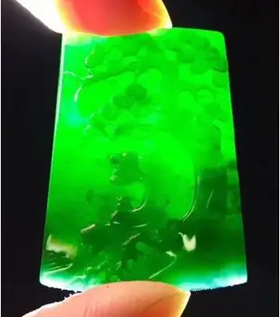 Jade a goods ice species Yang Green ink cui Lotus Dragon and tiger Licensing Guan Public landscape licensing safe card pendant P
Jade a goods ice species Yang Green ink cui Lotus Dragon and tiger Licensing Guan Public landscape licensing safe card pendant P