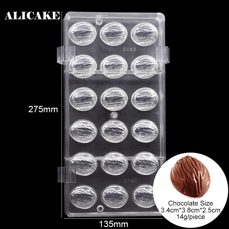 3D Walnut Chocolate Baking Pastry Mold Tools Polycarbonate Dessert Form for Baker Party Hollow Chocolate Candy Bakeware Mould
3D Walnut Chocolate Baking Pastry Mold Tools Polycarbonate Dessert Form for Baker Party Hollow Chocolate Candy Bakeware Mould