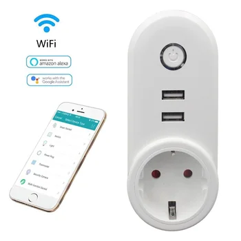 100pcs EU WIFI Smart Plug With Dual USB Ports Socket Wireless Outlet Voice Control Work with Alexa Google home DHL free shipping
100pcs EU WIFI Smart Plug With Dual USB Ports Socket Wireless Outlet Voice Control Work with Alexa Google home DHL free shipping