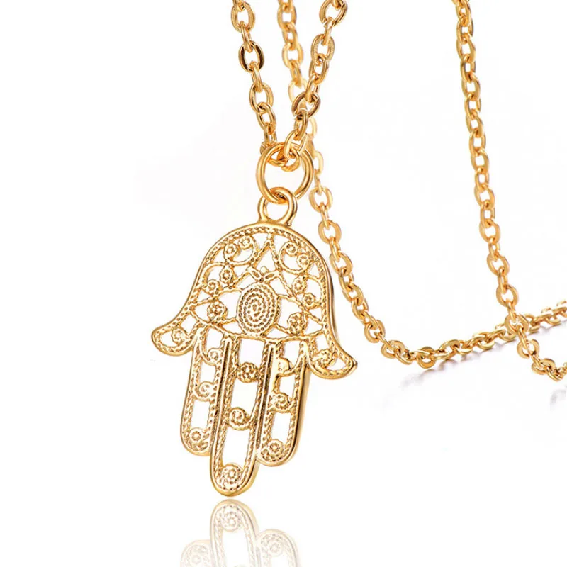 Glamour Titanium Steel Women's Hand Necklace Fashion Joker Stainless Steel Die Casting Hollow Palm Pendant
Glamour Titanium Steel Women's Hand Necklace Fashion Joker Stainless Steel Die Casting Hollow Palm Pendant