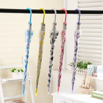 100pcs Transparent Multicolor Dot Printed Umbrellas Clear PVC Umbrellas Long Handle Rainproof Umbrellas wen6533
100pcs Transparent Multicolor Dot Printed Umbrellas Clear PVC Umbrellas Long Handle Rainproof Umbrellas wen6533
