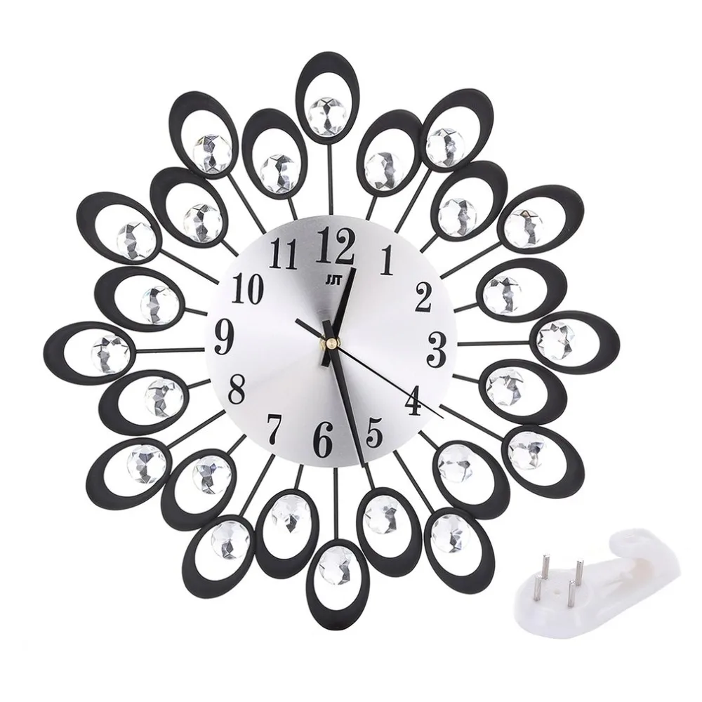 Wall Clock Black Luxury Diamond Peacock Large Wall Clocks Metal Battery Non-Ticking Digital Decorative Battery Living Room 
Wall Clock Black Luxury Diamond Peacock Large Wall Clocks Metal Battery Non-Ticking Digital Decorative Battery Living Room