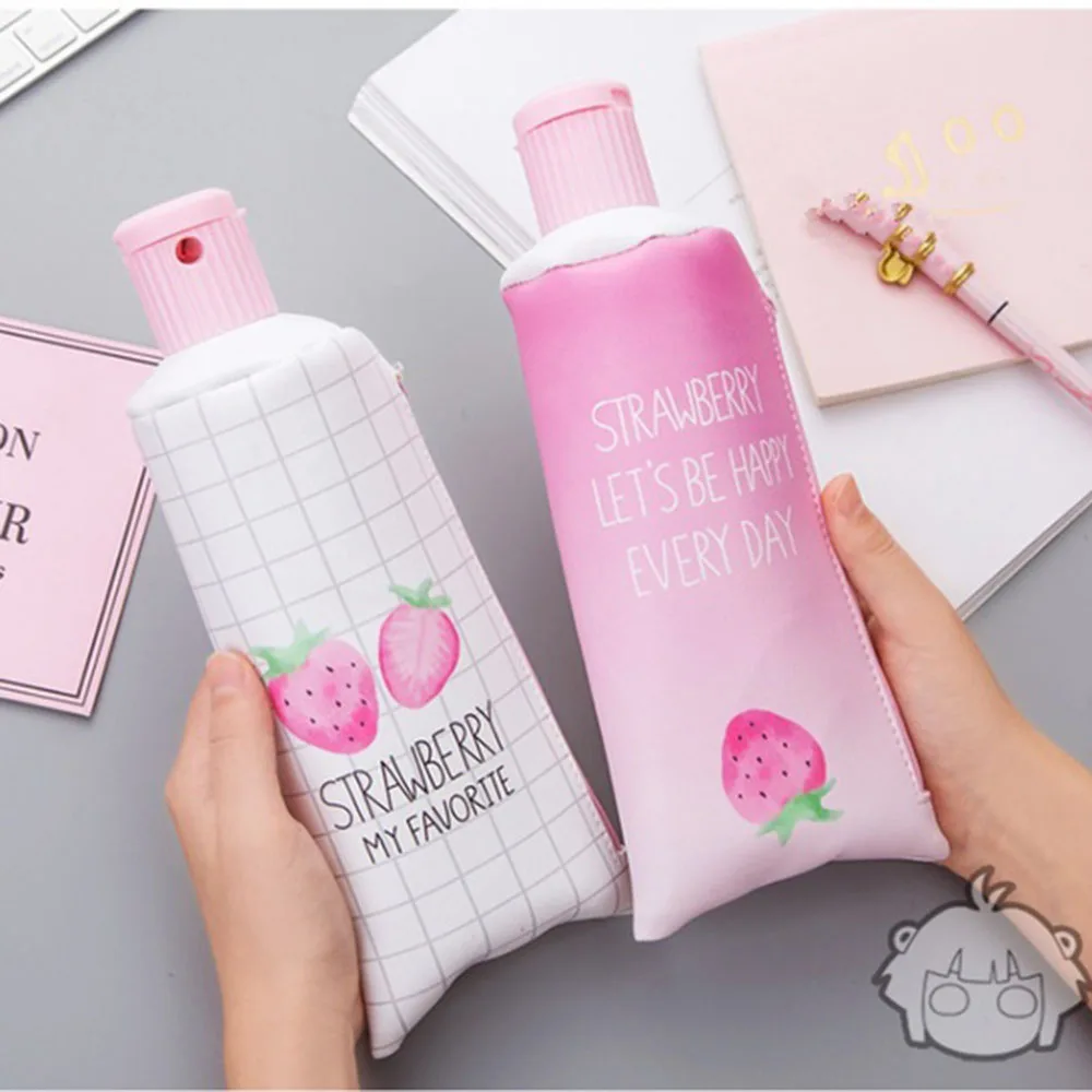 Cute Strawberry Toothpaste PU Big Capacity Pencil Case With Pencil Sharpener Student Stationery Pen Bag Kid Gift School Supplies
Cute Strawberry Toothpaste PU Big Capacity Pencil Case With Pencil Sharpener Student Stationery Pen Bag Kid Gift School Supplies