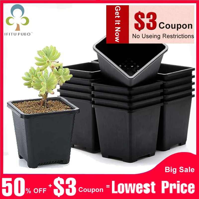 10pcs Black Color Flower Pots Planters Pot Trays Plastic Pots Creative Small Square Pots for Succulent plants Free Shipping GYH
10pcs Black Color Flower Pots Planters Pot Trays Plastic Pots Creative Small Square Pots for Succulent plants Free Shipping GYH
