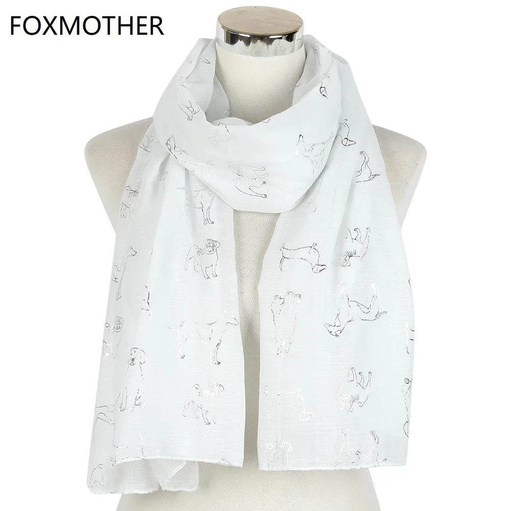 FOXMOTHER New White Pink Animal Print Scarves Foil Sliver Dog Scarf Wraps Gifts Women Dog Lover
FOXMOTHER New White Pink Animal Print Scarves Foil Sliver Dog Scarf Wraps Gifts Women Dog Lover