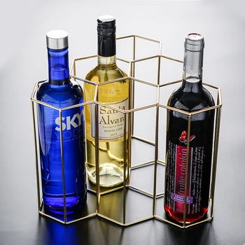 Creative gold-plated iron wrought iron frame blocks honeycomb socket type storage wine rack model room table decoration
Creative gold-plated iron wrought iron frame blocks honeycomb socket type storage wine rack model room table decoration