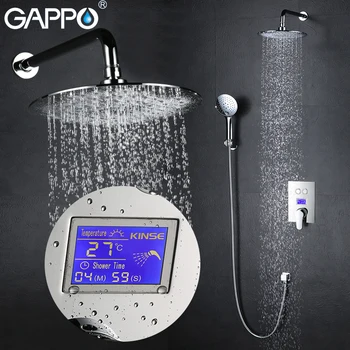 GAPPO shower system in-Wall thermostatic shower faucet tap bathroom shower tap Chrome LCD Digital Temperature bath thermostat
GAPPO shower system in-Wall thermostatic shower faucet tap bathroom shower tap Chrome LCD Digital Temperature bath thermostat